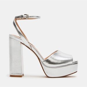 Steve Madden Silver Platform Heels